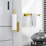ASTOFLI Paper Towel Holder Under Cabinet No Drilling, Self Adhesive Paper Towel Holder Wall Mount for Kitchen Rack, Under Counter Napin Holder No Drill, 304 Stainless Steel Matte Black - Homesidy.com