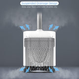 Sellemer Toilet Brush and Holder Set - Flexible Toilet Bowl Brush Head with Silicone Bristles, Compact Size for Storage and Organization, Ventilation Slots Base (1 Pack, Silver) - Homesidy.com