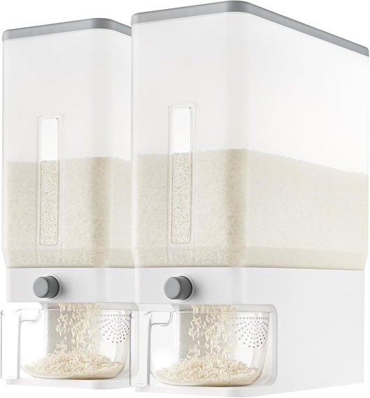 Lifewit Rice Dispenser 25 Lbs(11.3kg), Rice Storage Container Sealed Moisture Proof with Measuring Cup for Kitchen Pantry Household, BPA - Free, 1 Pack - Homesidy.com