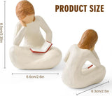 Cuayaes Reading Thinker Statue Book Lover Gifts for Women Readers, Graduates, Students, Teachers, Bookshelf Decor Aesthetic Sculpture Home Decor for Shelves Desk Office Living Room - Homesidy.com