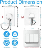 Adhesive Hooks for Hanging Heavy Duty Wall Hooks Self Adhesive Towel Coat Hooks Waterproof Transparent Hook for Bathroom Shower Kitchen Keys Door Outdoor Home Improvement Utility Hook 12 Pack - Homesidy.com