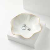 Mecaikru Ceramic Trinket Dish, Ring Tray, Decorative Jewelry Dish for Earrings Necklaces Watch Keys, for Women, White Green - Homesidy.com