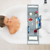 Premium Bamboo Bathtub Tray Caddy - Bath Tub Tray Table for Bathtub - Bath Caddy Tray for Bathtub, Expandable Size, Fits Most Bath Tubs - Homesidy.com