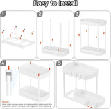 Ukeetap Multi - Purpose Pull - Out Storage Organizers, Under Sink/Cabinet Organizers and Storage for Bathroom &amp; Kitchen, Black, 12.8 Inches, 2 Packs - Homesidy.com