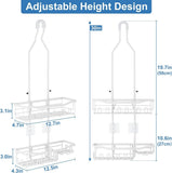 Joqixon Upgraded Extended Length Shower Organizer with Hooks, Rustproof Shampoo Soap Holder, Large Hanging Bathroom Caddy - Homesidy.com