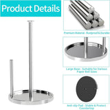 Paper Towel Holder Countertop, Standing Paper Roll Holder with Anti Slip Weighted Base, Stainless Steel Freestanding Paper Towel Holder for Kitchen, Black - Homesidy.com