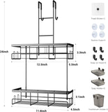 Aitatty Over the Door Shower Caddy Hanging: Black Rustproof Shower Organizer over the Door - No Drilling Bathroom Rack for Inside - Homesidy.com