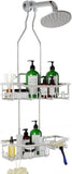 Joqixon Upgraded Extended Length Shower Organizer with Hooks, Rustproof Shampoo Soap Holder, Large Hanging Bathroom Caddy - Homesidy.com