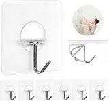 Adhesive Hooks for Hanging Heavy Duty Wall Hooks Self Adhesive Towel Coat Hooks Waterproof Transparent Hook for Bathroom Shower Kitchen Keys Door Outdoor Home Improvement Utility Hook 12 Pack - Homesidy.com