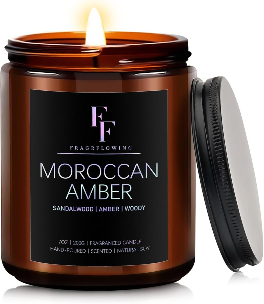 Eucalyptus &amp; Sage Scented Candles,Candles for Home Scented Aromatherapy Candles,Soy Wax Candle Gift for Women Men Amber Jar Candle, 7oz - Homesidy.com