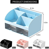 Makeup Organizer with Drawers, Cosmetic Storage for Dresser Vanity and Bathroom Countertop, Beauty Holder for Lipstick Brush, Skincare Organizer for Vanity, Cosmetic Display Case (White) - Homesidy.com