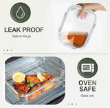 KOMUEE 10 Packs 30 oz Glass Meal Prep Containers,Glass Food Storage Containers with Lids,Airtight Lunch Bento Boxes,Microwave,Freezer and Dishwasher,Gray - Homesidy.com