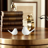 GJFASGF Small Animal Statues, White Bird Figurines Home Decor, Modern Home Decorative, Ceramic Decor for Office Desktop, Bookshelf, Bedroom, Living Room, Cabinets (White 2 Pcs) - Homesidy.com