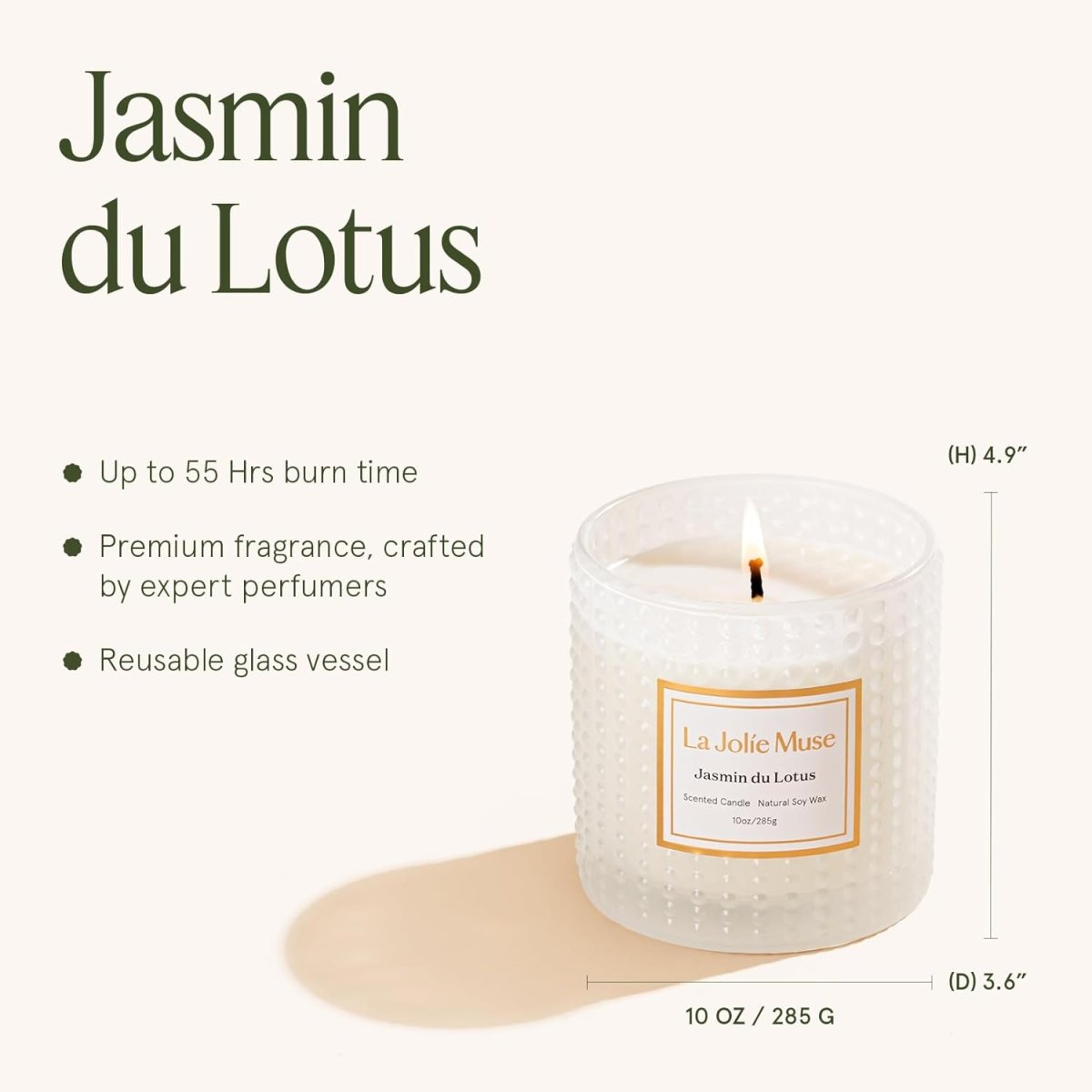 LA JOLIE MUSE Christmas Candle | Ruby Berry Bliss | Mandarin Cranberry &amp; Plum | 10 oz Festive Candle | 55 Hours Clean Burn | Gift for Women &amp; Family - Homesidy.com