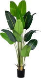 Artificial Bird of Paradise Plant 7Ft Fake Tropical Palm Tree with 17Trunks Faux Banana Leaf Trees in Pot for Home Indoor Outdoor Office Modern Decor Housewarming - Homesidy.com