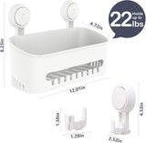 TAILI Shower Caddy Suction Cup 2 Pack with Hooks &amp; Soap holder, Heavy Duty Shower Organizer for Bathroom, No Drilling Bathroom Organizer with Large Capacity, Black Metal Storage Basket - Homesidy.com