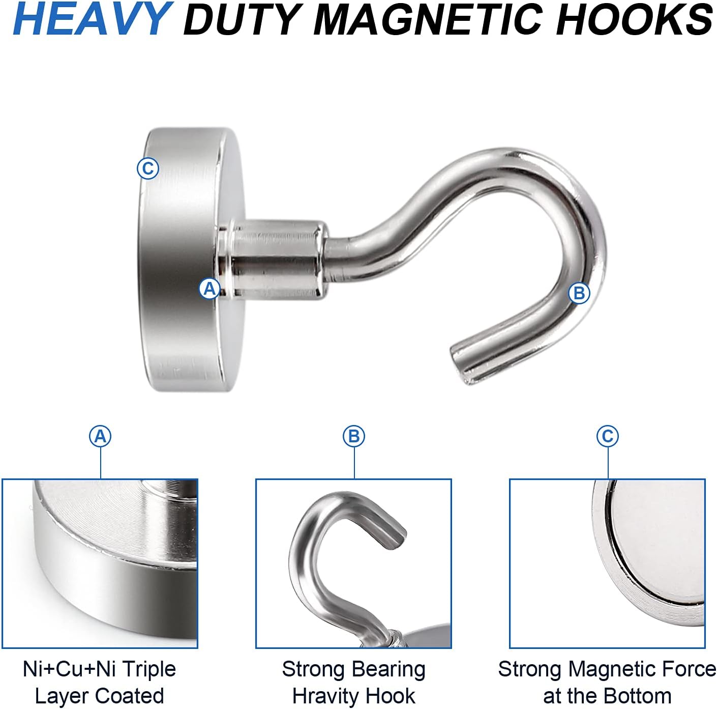 LOVIMAG Magnetic Hooks, 12 Pack 30lbs Magnet Hook 2025 Cruise Cabin Ship Essentials Heavy Duty Strong Magnets Refrigerator Fridge Hanging for Classroom Beach Vacation Kitchen Grills Home (Black) - Homesidy.com
