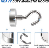 LOVIMAG Magnetic Hooks, 12 Pack 30lbs Magnet Hook 2025 Cruise Cabin Ship Essentials Heavy Duty Strong Magnets Refrigerator Fridge Hanging for Classroom Beach Vacation Kitchen Grills Home (Black) - Homesidy.com