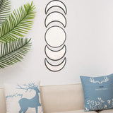 Scandinavian Decor 5 - Piece Acrylic Wall Decor - Wooden Moon Phase Mirror, Bohemian Design for Living Room, Bedroom - Beige - Homesidy.com