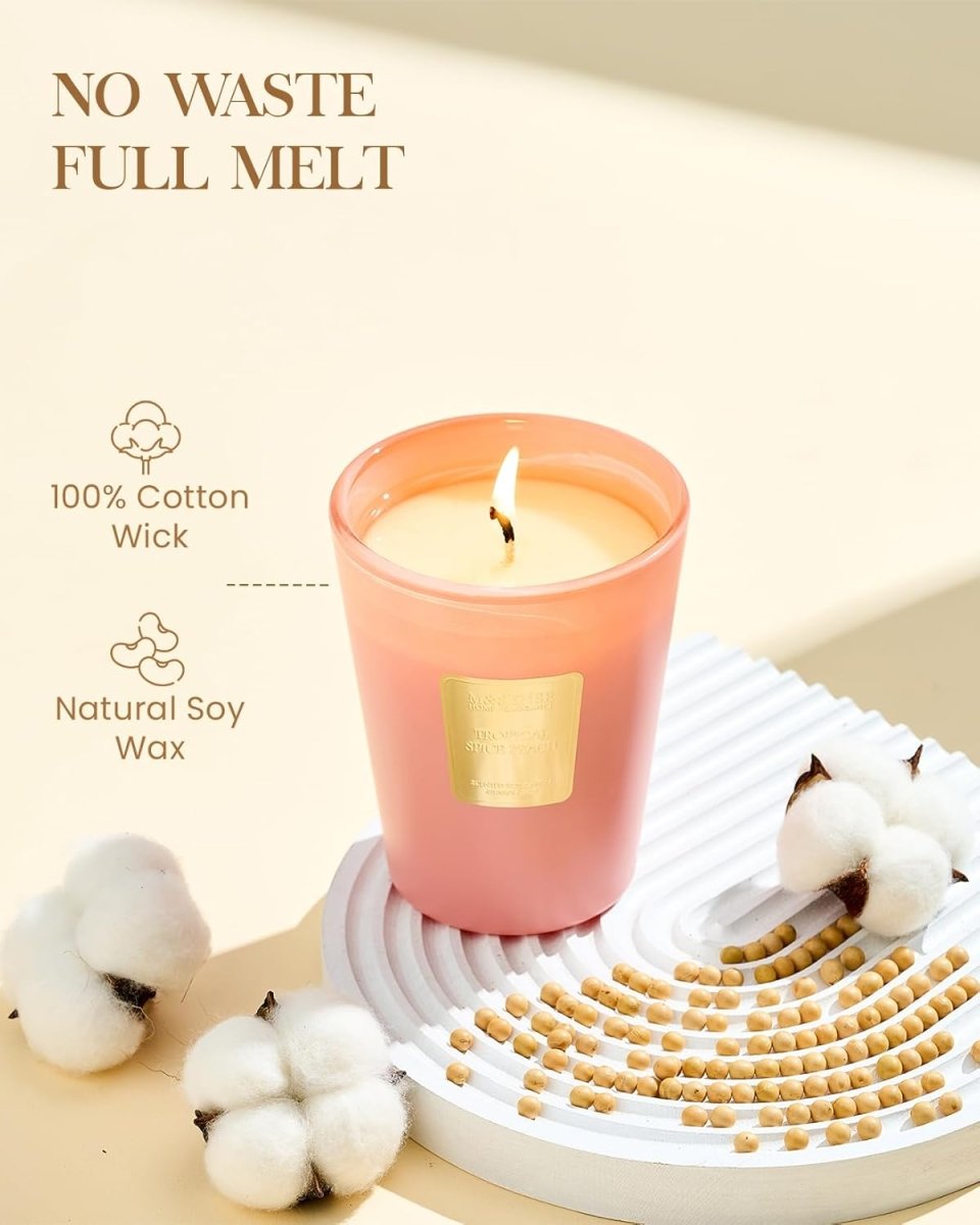 M&amp;SENSE Extra Large Candle Creamy Vanilla Scented, 3 - Wick 35oz 150H Long Lasting, Natural Soy Wax Aromatherapy Candle for Stress Relief, Home Fragrance Fall Winter Christmas Thanksgiving Gifts - Homesidy.com