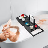 Premium Bamboo Bathtub Tray Caddy - Bath Tub Tray Table for Bathtub - Bath Caddy Tray for Bathtub, Expandable Size, Fits Most Bath Tubs - Homesidy.com