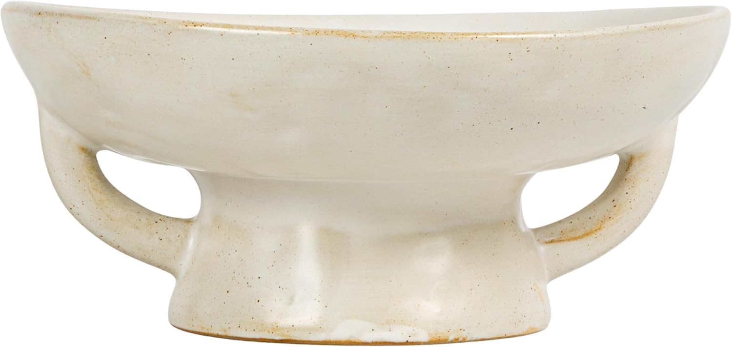 Creative Co - Op Stoneware Bowl w Reactive Glaze, White - Homesidy.com