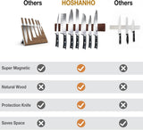 HOSHANHO Magnetic Knife Strips, Magnetic Knife Holder for Wall 16 Inch, Acacia Wood Knife Magnetic Strip Use as Knife Bar, Knife Holder for Kitchen Utensil Organizer - Homesidy.com