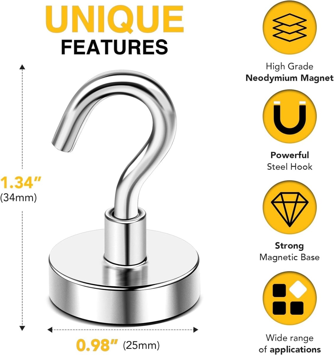 DIYMAG Magnetic Hooks, 30lbs Magnet Hook 2025 Cruise Cabin Ship Essentials Heavy Duty Strong Magnets Refrigerator Fridge Hanging for Classroom Beach Vacation Kitchen Grills Home 20 Pack (Silver) - Homesidy.com