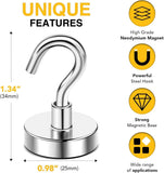 DIYMAG Magnetic Hooks, 30lbs Magnet Hook 2025 Cruise Cabin Ship Essentials Heavy Duty Strong Magnets Refrigerator Fridge Hanging for Classroom Beach Vacation Kitchen Grills Home 20 Pack (Silver) - Homesidy.com