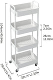 Sywhitta 3 - Tier Plastic Rolling Utility Cart with Handle, Multi - Functional Storage Trolley for Office, Living Room, Kitchen, Movable Storage Organizer with Wheels, White - Homesidy.com