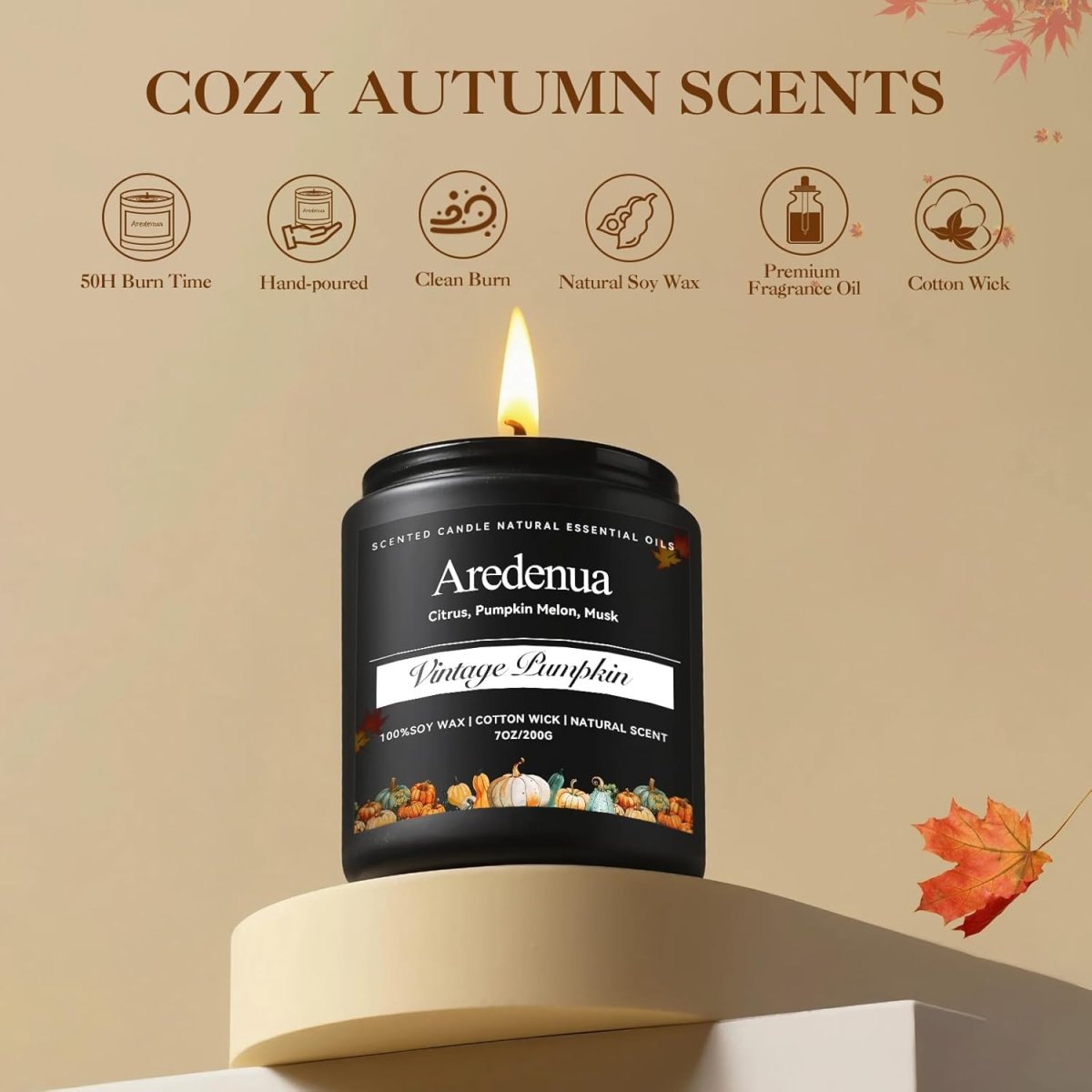 Christmas Candles - Christmas Spice Candle | 7 oz Soy Candles with Warm Cinnamon, Clove &amp; Nutmeg Aroma | Holiday Scented Candle, Cozy Winter Candle Gift for Men &amp; Women - Homesidy.com