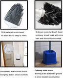 Sellemer Toilet Brush and Holder Set - Flexible Toilet Bowl Brush Head with Silicone Bristles, Compact Size for Storage and Organization, Ventilation Slots Base (1 Pack, Silver) - Homesidy.com