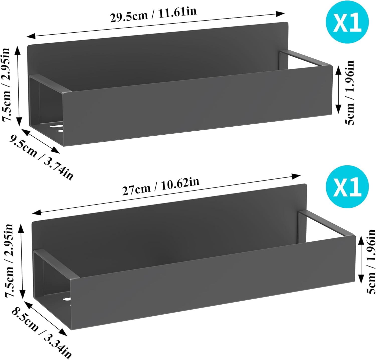 HuggieGems Metal 4 Pack Magnetic Spice Storage Rack Organizer for Refrigerator and Oven, Black Fridge Organizers and Storage - Homesidy.com
