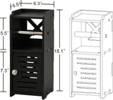 AOJEZOR Toilet Paper Holder Stand: No Drill PVC Small Bathroom Cabinet for Apartment Dwellers - Rental Deposit Protection - Small Space Storage Saving - Homesidy.com
