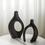 Lvases Snuggle Hollow Ceramic Vase Set of 2, Nordic Modern Boho ins Style Decorative Ceramic Aesthetic Flower Vase for Home Decor (Milky White W 6.3&34; X H 8.4&34;) - Homesidy.com
