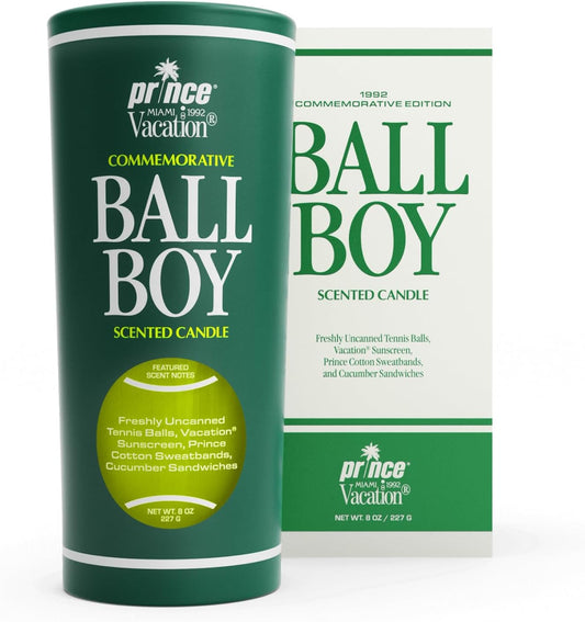 Ball Boy Tennis Scented Candle by Prince x Vacation Sunscreen, Premium Soy - Blend Wax, 65 - Hour Long Burning, Sport Gift for Women &amp; Men, 8 Oz. - Homesidy.com