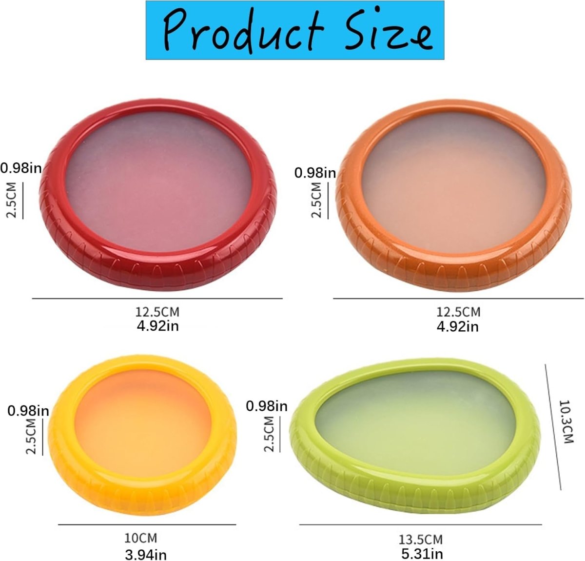 Winb Set of 4 Reusable Fruit and Veggie Savers - Ideal for Avocados, Tomatoes, Apples, Garlic, Onions, and More - Homesidy.com