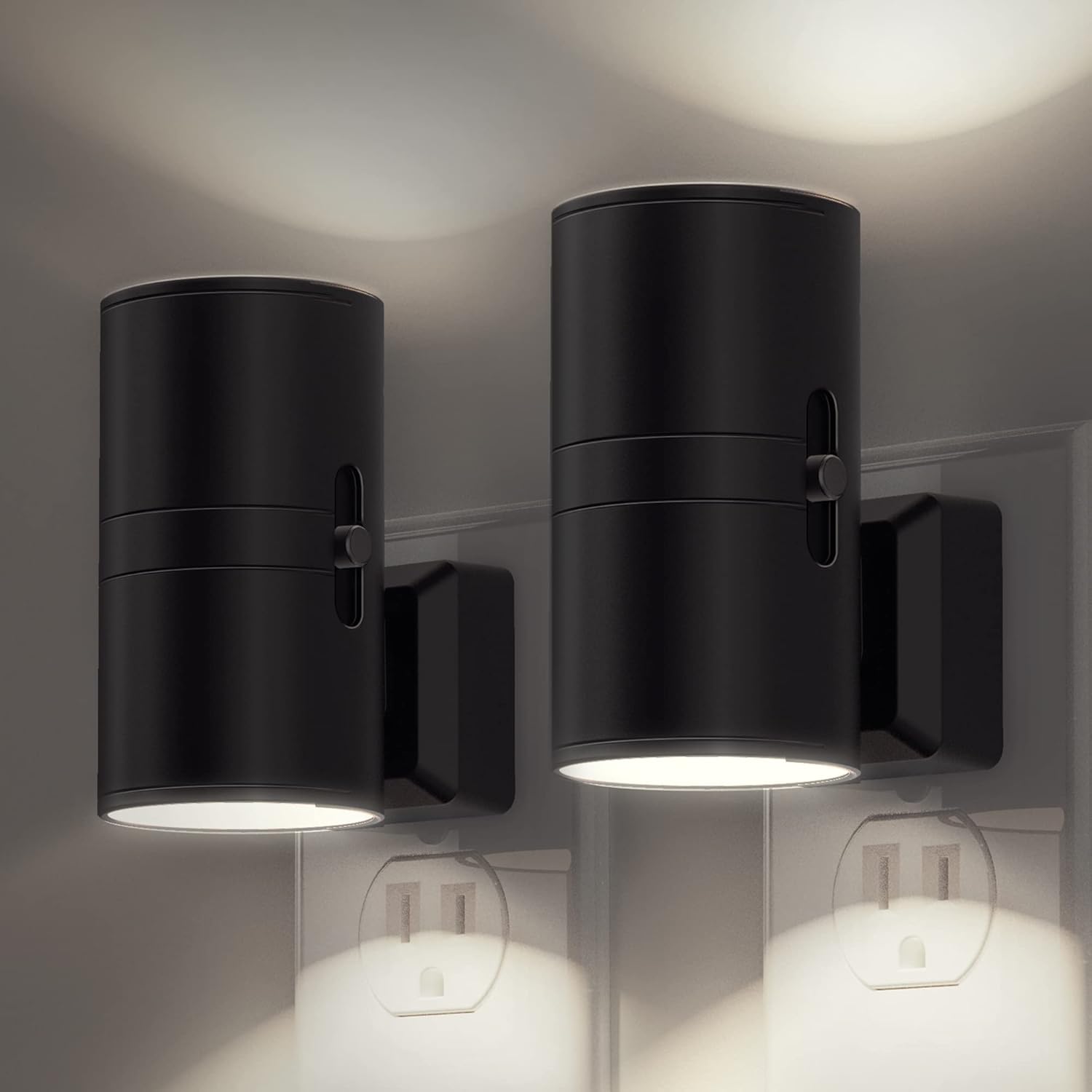 L LOHAS LED Night Light Plug in, Modern Night Lights Plug into Wall, Dusk to Dawn Sensor, Soft White 3000K, 0 - 100LM Adjustable Brightness, Dimmable Night Lights for Hallway Bedroom Stairway, 2 Pack - Homesidy.com