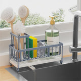 Cisily Black Sponge Holder for Kitchen Sink, Sink Caddy Organizer with High Brush Holder, Kitchen Countertop Organizers and Storage Essentials, Rustproof 304 Stainless Steel, Soap Dispenser Organize - Homesidy.com