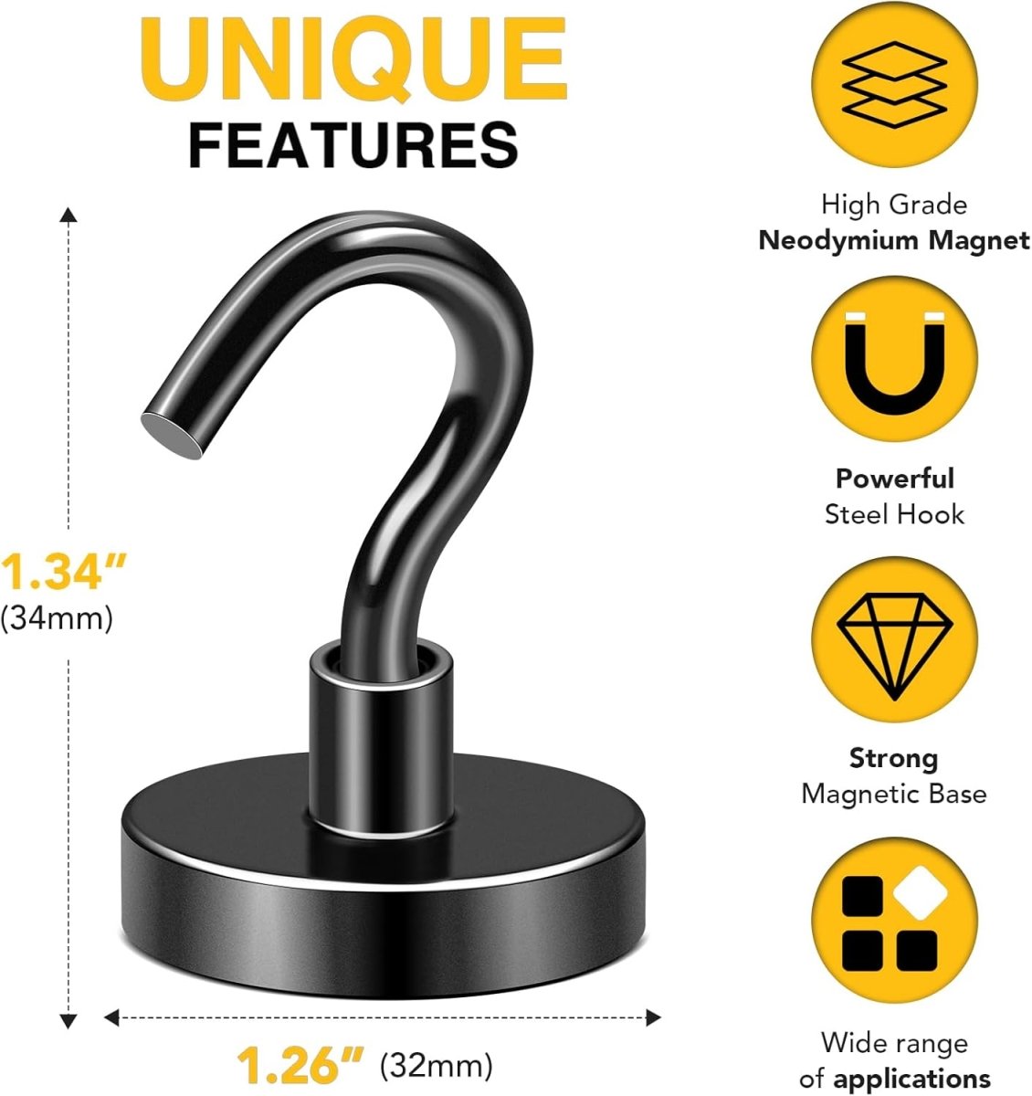 DIYMAG Garage Storage Hooks 6 Pack, 30lbs 2025 Cruise Cabin Ship Essentials N52 Magnetic Hook Heavy Duty Strong Wall Mount Magnets Fridge for Classroom Wall Mount Kitchen Grills Silver - Homesidy.com