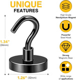DIYMAG Garage Storage Hooks 6 Pack, 30lbs 2025 Cruise Cabin Ship Essentials N52 Magnetic Hook Heavy Duty Strong Wall Mount Magnets Fridge for Classroom Wall Mount Kitchen Grills Silver - Homesidy.com