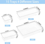 Manalete Drawer Organizers Set of 15, 4 Sizes Clear Plastic Drawer Organizers and Storage Bins for Kitchen, Bathroom, Office, Dresser Desk Drawer Organizer Tray for Jewelry, Makeup, Junk, Gadgets - Homesidy.com