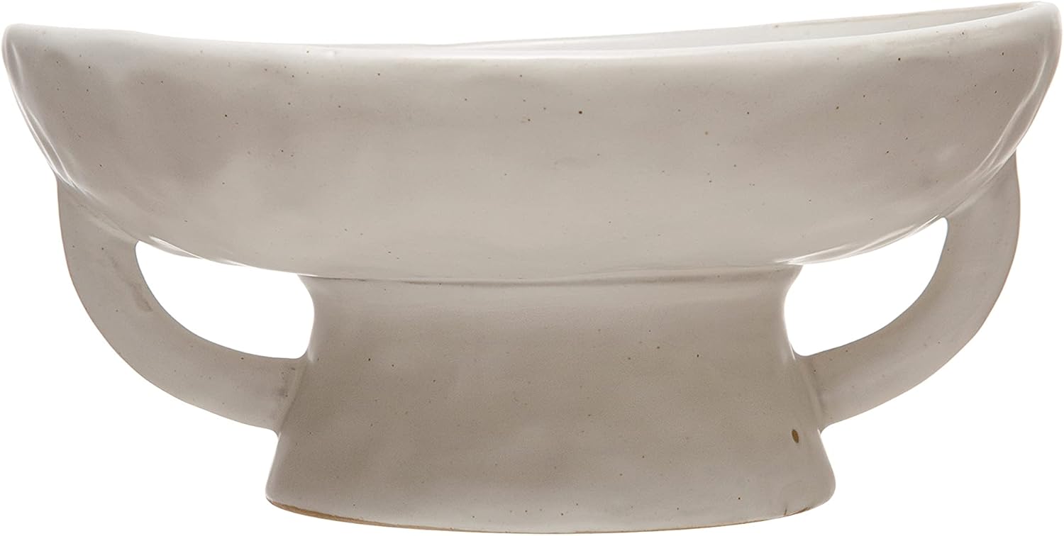 Creative Co - Op Stoneware Bowl w Reactive Glaze, White - Homesidy.com
