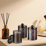 XIPENGKEJI 2 Pack Qtip Holder,Canister Apothecary Jar Set, Bathroom Jars with Lids Set for Cotton Swabs, Balls, Pads, Floss Picks,10oz - 12oz Plastic Canisters Restroom Bedroom Vanity Organizer(Black) - Homesidy.com