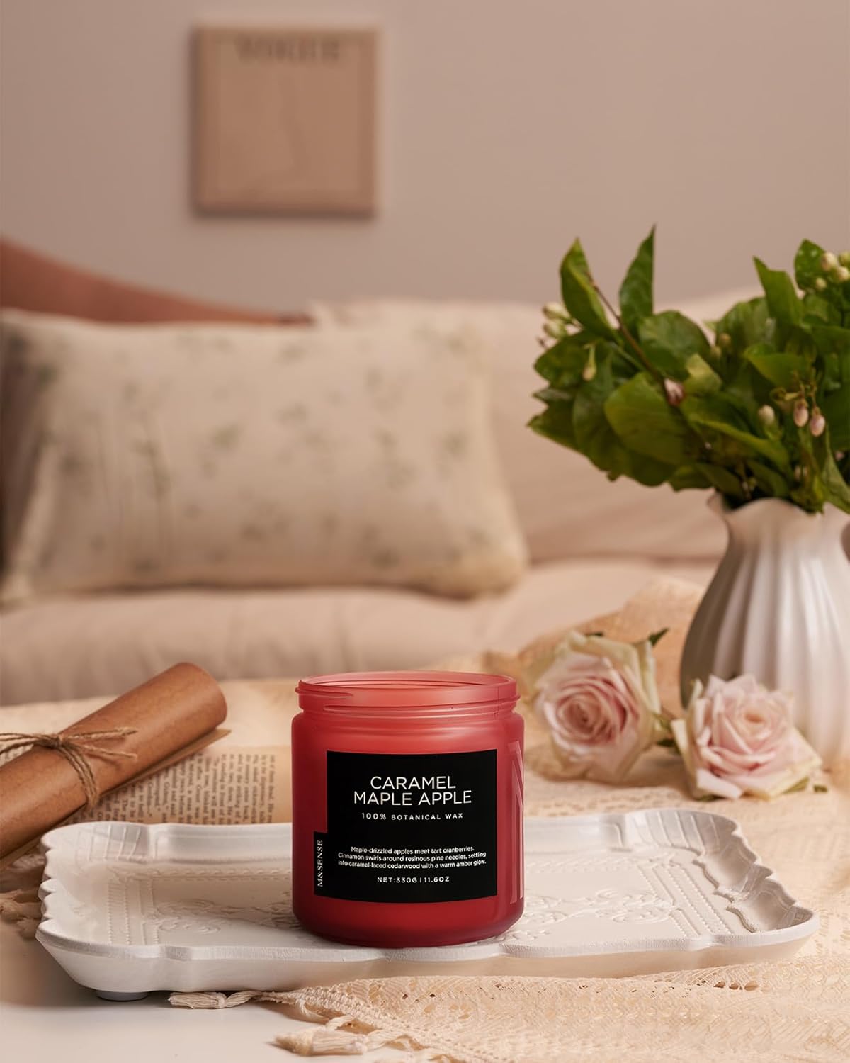 M&amp;SENSE Ode to Winter Soy Candles Strong Scented, 2 Wick Jar Candle 19.4oz 110 Hour Long Lasting, Lavender Sandalwood Organic Natural Aromatherapy Candle Gifts Bedroom Bathroom Home Decor - Homesidy.com