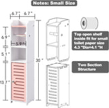 AOJEZOR Toilet Paper Holder Stand: No Drill PVC Small Bathroom Cabinet for Apartment Dwellers - Rental Deposit Protection - Small Space Storage Saving - Homesidy.com