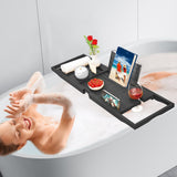 Premium Bamboo Bathtub Tray Caddy - Bath Tub Tray Table for Bathtub - Bath Caddy Tray for Bathtub, Expandable Size, Fits Most Bath Tubs - Homesidy.com