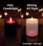 Merry Christmas Candles with Warmer LED, Christmas Decor Gifts Winter Candle with Pine Wood Spice Scents, Cypress Candle Over 40 Hours Burn Time, Home Decorations Indoor, 100% Soy Wax,White - Homesidy.com