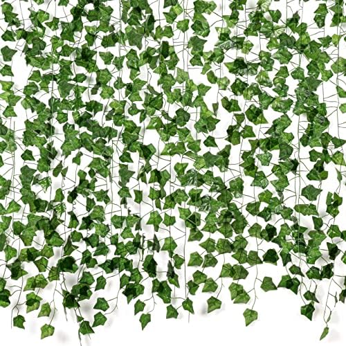 Fake Vines for Room Decor(12 Pack 84 Feet) Aesthetic Artificial Plant Ivy Leaves Hanging Greenery Garlands for Home Bedroom Wall Wedding Party Decor - Homesidy.com