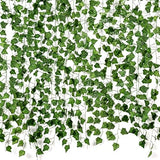 Fake Vines for Room Decor(12 Pack 84 Feet) Aesthetic Artificial Plant Ivy Leaves Hanging Greenery Garlands for Home Bedroom Wall Wedding Party Decor - Homesidy.com